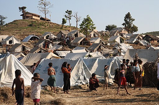 emergency food, drinking water and shelter to help people displaced in Rakhine State